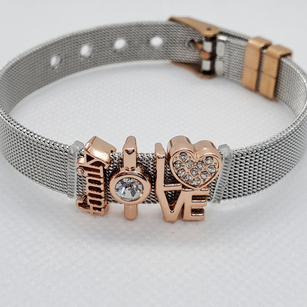 5⭐ rated💗 Silver/Rose Gold Family Themed Bracelet - Picture 3 of 7